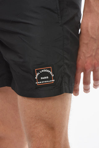 RUE ST-GUILLAUME Solid Color BASIC Swim Shorts with Logoed Laces