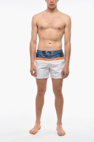 RUE ST-GUILLAUME Costume da Bagno Boxer In Fantasia Geometrica sulla Parte Alta