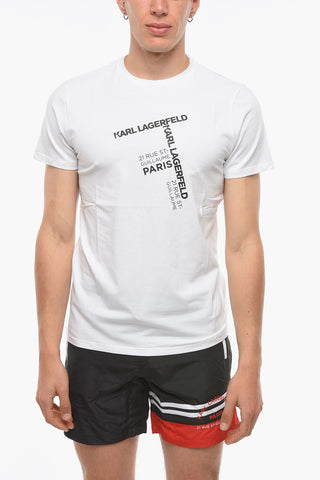 RUE ST-GUILLAME Crew-neck T-Shirt with Printed Contrasting Logo