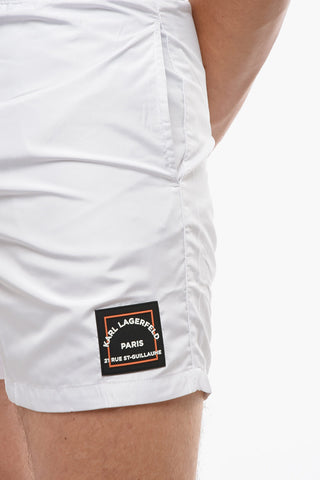 RUE ST-GUILLAUME Solid Color BASIC Swim Shorts with 3 Pockets