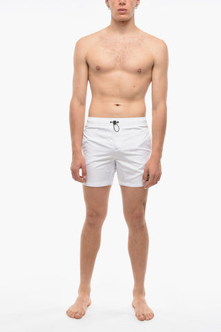 RUE ST-GUILLAUME Solid Color BASIC Swim Shorts with 3 Pockets