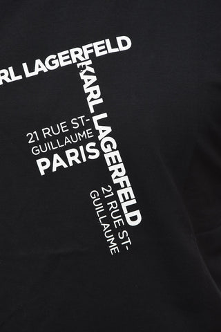 RUE ST-GUILLAME Solid Color Crew-neck T-Shirt with Printed Contrasting Logo