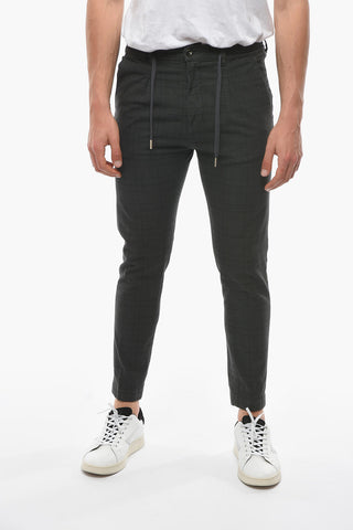 District Checked MITTE Single Pleat Pants With Drawstring Waist