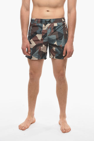 RUE ST-GUILLAUME Costume da Bagno Boxer a Motivo Geometrico