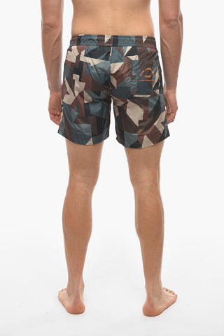 RUE ST-GUILLAUME Costume da Bagno Boxer a Motivo Geometrico