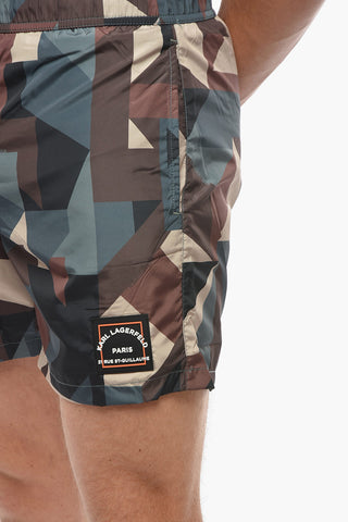 RUE ST-GUILLAUME Costume da Bagno Boxer a Motivo Geometrico