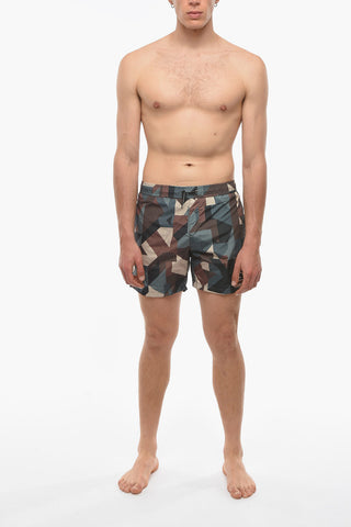 RUE ST-GUILLAUME Costume da Bagno Boxer a Motivo Geometrico