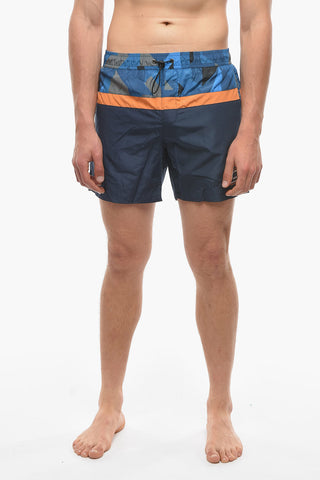 RUE ST-GUILLAUME Swim Shorts In Geometric Pattern