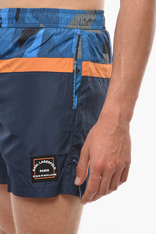 RUE ST-GUILLAUME Swim Shorts In Geometric Pattern
