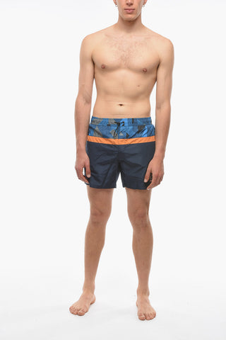 RUE ST-GUILLAUME Swim Shorts In Geometric Pattern