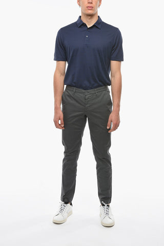 Pantaloni Chino NEWTOWN In Cotone Stretch con Cuciture a Vista