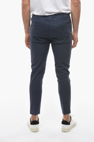 Solid Color Cotton and Linen MITTE Pants with Drawstring Waist
