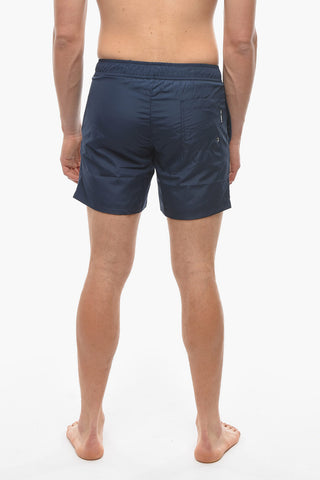RUE ST-GUILLAUME Solid Color BASIC Swim Shorts with 3 Pockets