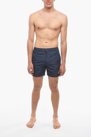 RUE ST-GUILLAUME Solid Color BASIC Swim Shorts with 3 Pockets