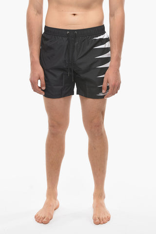 Contrasting Tribal Printed Swim Shorts