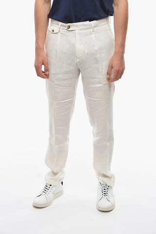 Pantaloni a 1 Pince RAVAL in Lino 