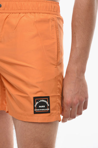 RUE ST-GUILLAME Costume da Bagno Boxer in Tinta Unita a 3 Tasche