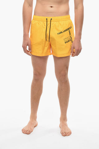 RUE ST-GUILLAUME Swim Shorts with Contrasting Logo Prints 