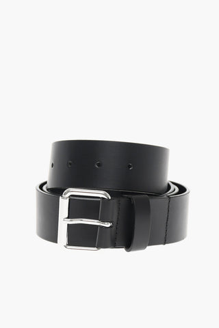 Calfskin B-DELOGO Belt with Silver-tone Buckle