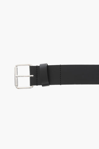 Calfskin B-DELOGO Belt with Silver-tone Buckle