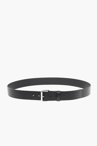 Calfskin B-DELOGO Belt with Silver-tone Buckle