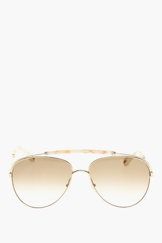 Aviator Sunglasses with Marble-Effect Temple