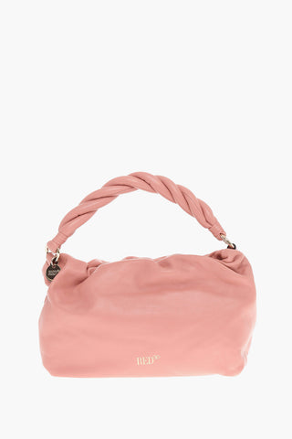 Borsa a Mano in Pelle con Tracolla Removibile e Stampa Logo