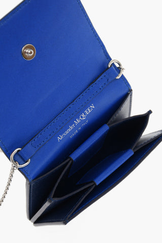 Quilted Leather Card Holder with Chain Shoulder Strap