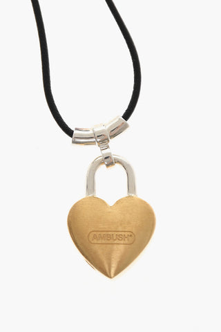 Necklace with Pendant Heart-Shaped Padlock