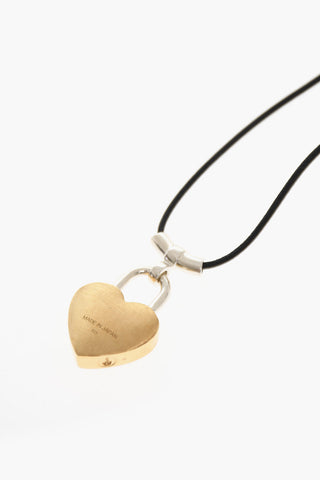 Necklace with Pendant Heart-Shaped Padlock