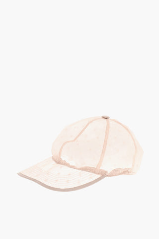 Trasparent Baseball Hat with POINT D'ESPRIT Pattern