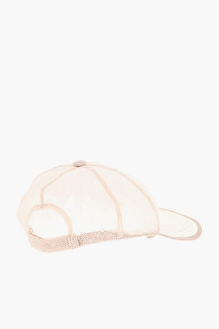 Trasparent Baseball Hat with POINT D'ESPRIT Pattern