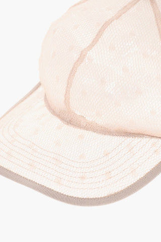 Trasparent Baseball Hat with POINT D'ESPRIT Pattern