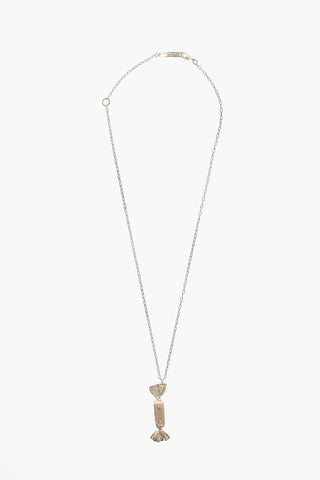 Collana in Argento con Pendente a Forma di Caramella