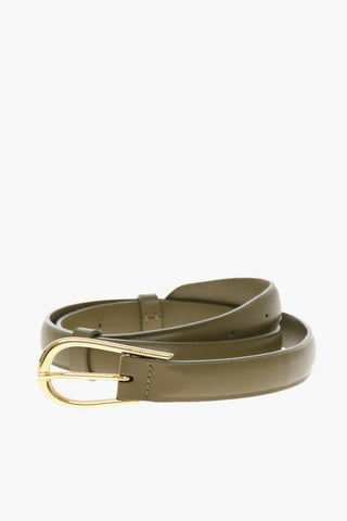 Vegan Leather MAO Belt with Gold-tone Buckle