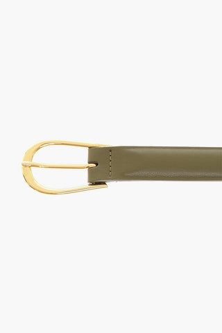 Vegan Leather MAO Belt with Gold-tone Buckle