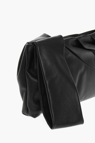 Nappa Nejiri Clutch with Pleated Details