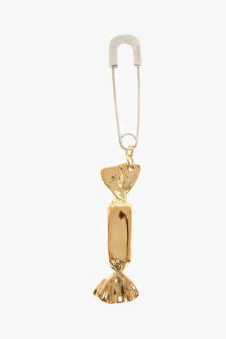 Silver Single Earring with Candy Shaped Pendant