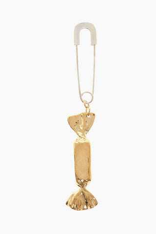 Silver Single Earring with Candy Shaped Pendant