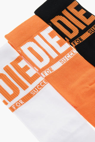 3 Long Socks Set with Logo and Elastic Edge