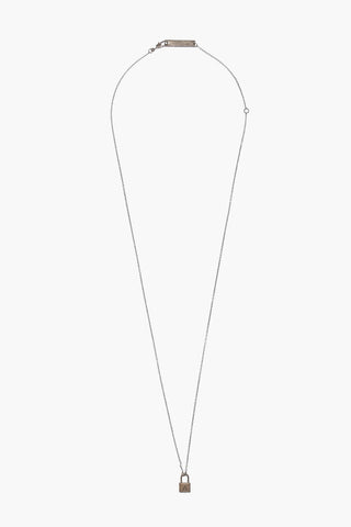 Silver Necklace with Small Padlock Charm