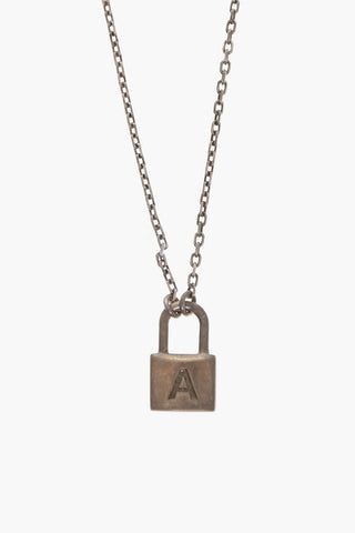 Silver Necklace with Small Padlock Charm