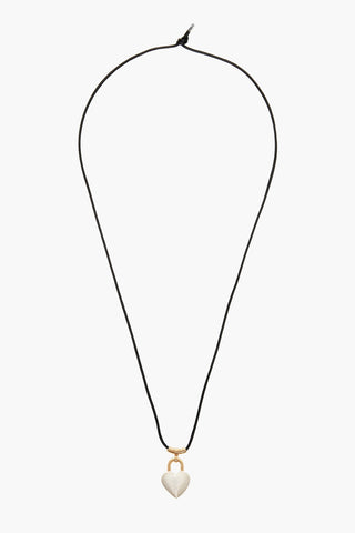 Necklace with Pendant Heart-Shaped Padlock