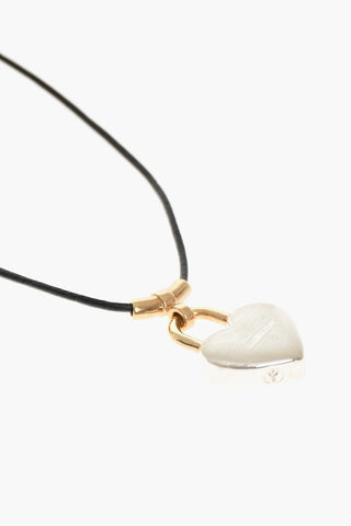 Necklace with Pendant Heart-Shaped Padlock