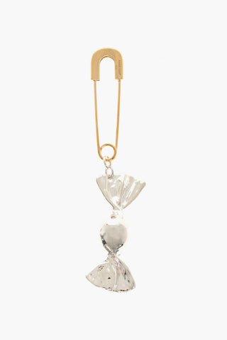 Silver Single Earring with Candy Shaped Pendant