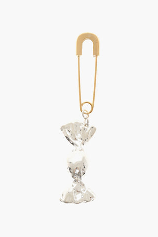 Silver Single Earring with Candy Shaped Pendant