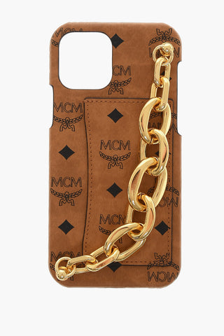 Cover Per Iphone 12/12 PRO Monogram All Over Con Abbellimento Catena