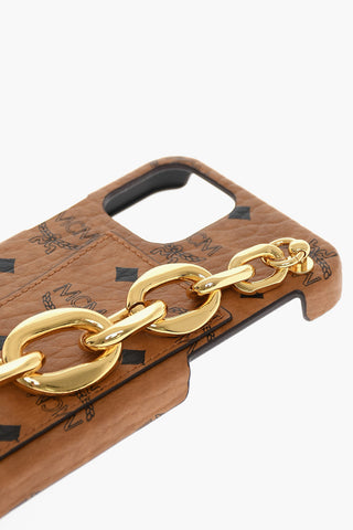 Cover Per Iphone 12/12 PRO Monogram All Over Con Abbellimento Catena