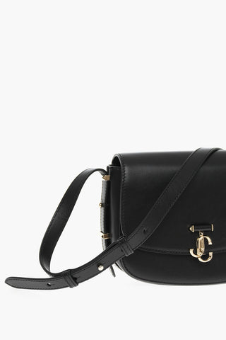 Leather Shoulder Bag with Golden Details