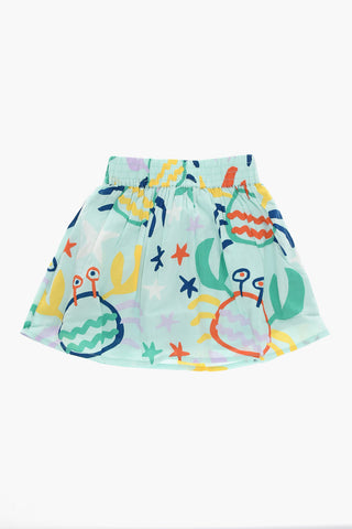 Gonna Plissettata con Stampa Multicolor